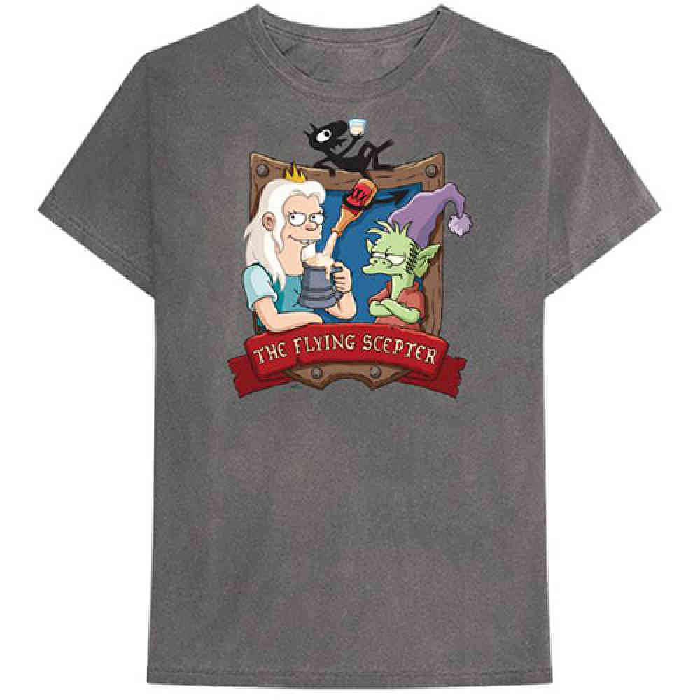 T-shirt Disenchantment 'Hola I'm Elfo' - Gris - Taille Adulte Unisexe - Neuf Avec étiquettes